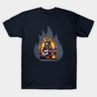 Musician cat camping T-Shirt